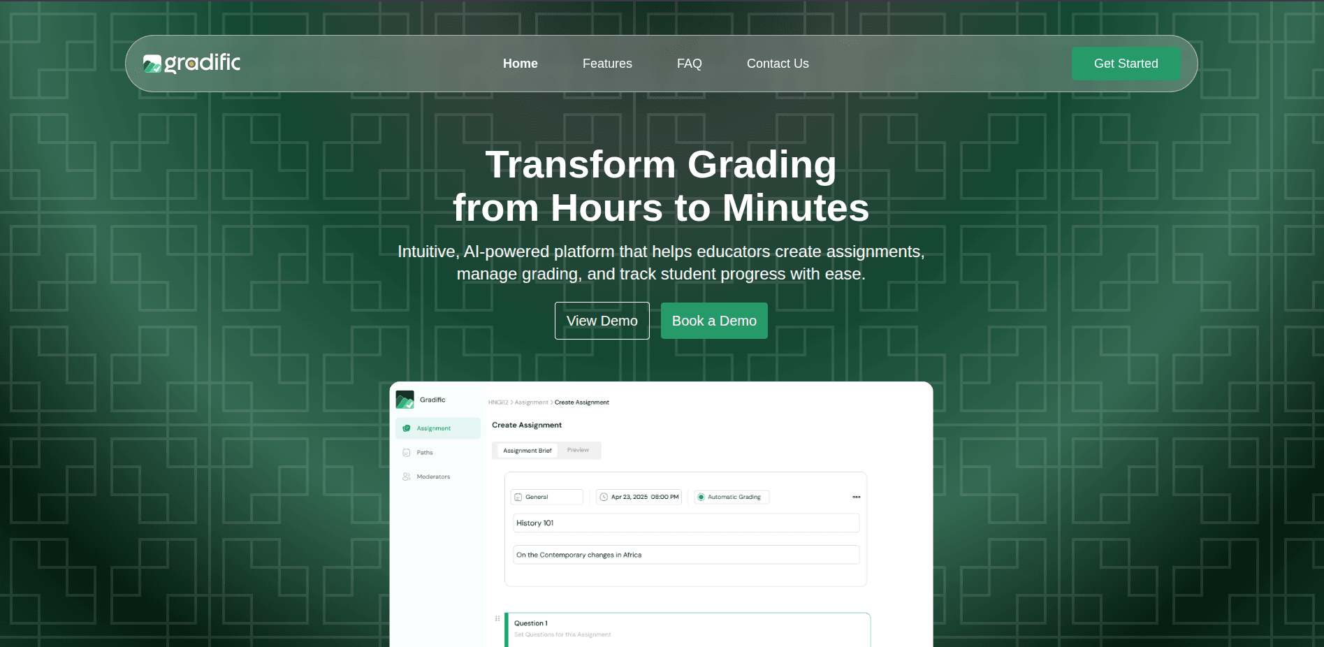 Gradific homepage